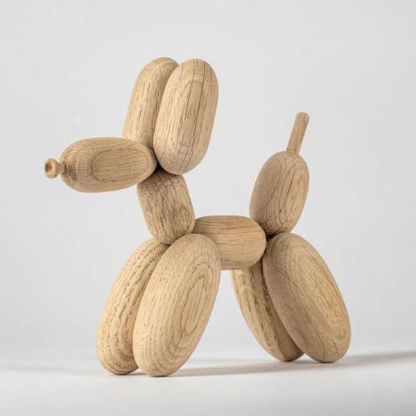 圖片 丹麥 Boyhood 氣球狗造型橡木擺飾(大)-橡木色 28cm 禮盒《WUZ屋子》Z-354-0004