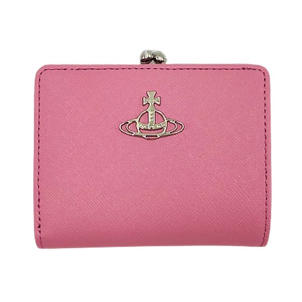 圖片 Vivienne Westwood 女款 品牌LOGO 按扣短夾 含零錢袋 粉色 