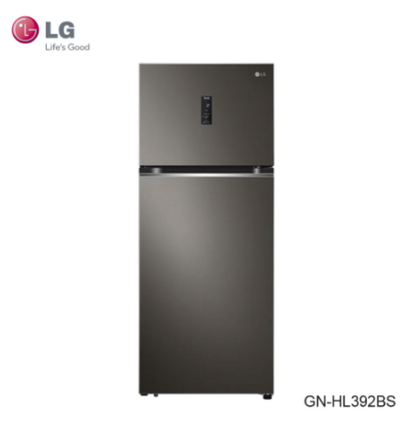 圖片 LG 樂金GN-HL392BS 冰箱395L 智慧變頻雙門冰箱去味除菌星夜黑