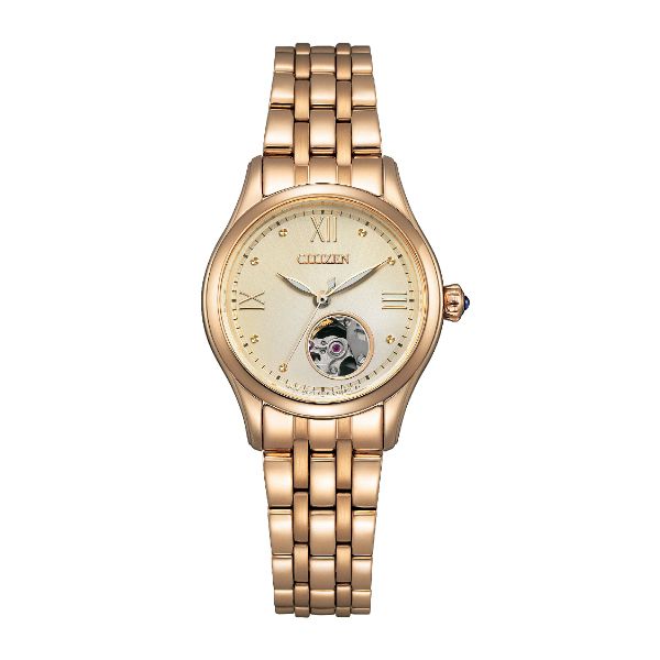 圖片 	 原廠公司貨 日本星辰Citizen 玫瑰金金屬錶帶 限定女生小錶徑機械錶 PR1043-80P 玫瑰金