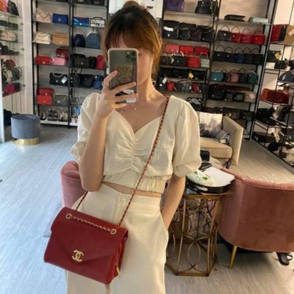 圖片 Chanel紅金人字信封包💫