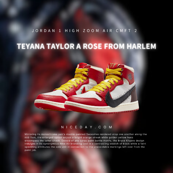 NICEDAY 代購Teyana Taylor x Air Jordan 1 High 荆棘玫瑰黑白黃聯名款