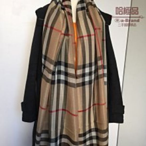 圖片 【哈極品】全新商品 《BURBERRY經典格紋玫瑰金屬色圍巾》