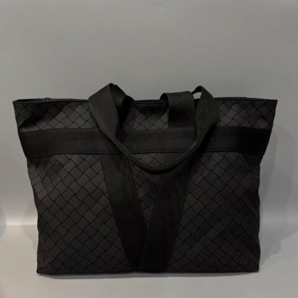 哈極品】美品《Bottega Veneta BV 黑色編織購物包/媽媽包/肩背包/手提