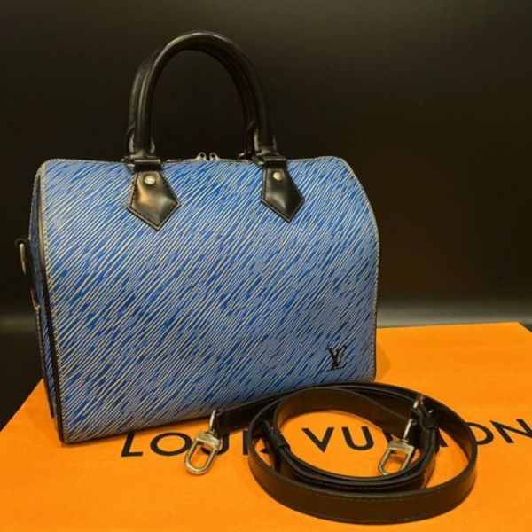 圖片 【哈極品】二手品 《Louis Vuitton LV 藍色水波紋 SPEEDY25波士頓二用包/手提包/斜背包》