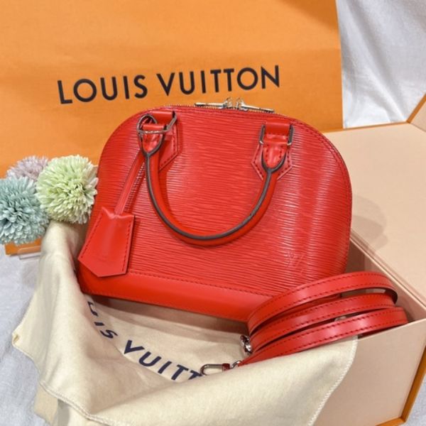 圖片 【哈極品】美品 《Louis Vuitton LV 紅色 EPI水波紋 艾瑪BB 手提包/斜背包》