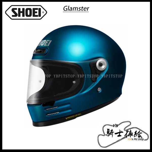 圖片 SHOEI Glamster 素色 拉古納藍 全罩 復古 樂高帽 代理公司貨