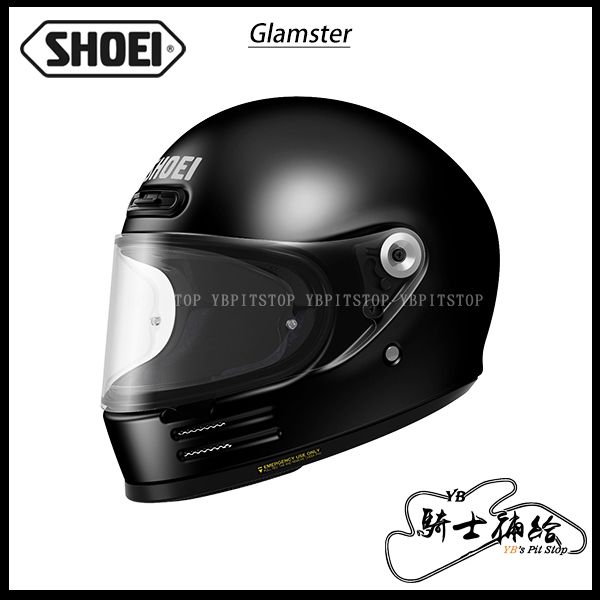 圖片 SHOEI Glamster 素色 亮黑 全罩 復古 樂高帽 代理公司貨