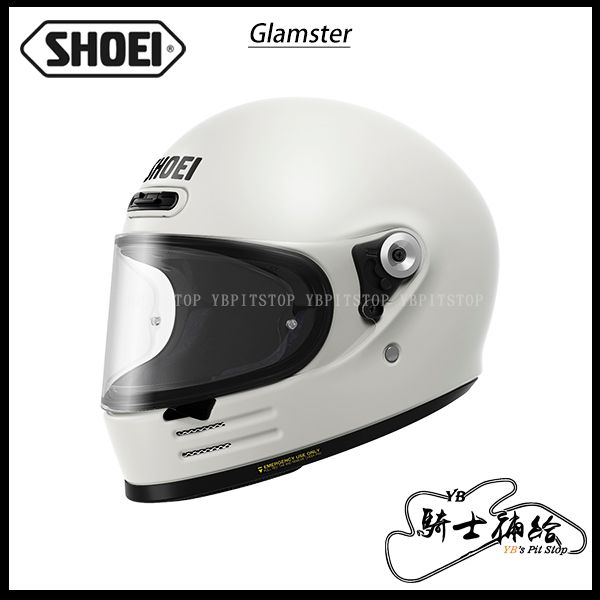 圖片 SHOEI Glamster 素色 OFF WHITE 白 全罩 復古 樂高帽 代理公司貨