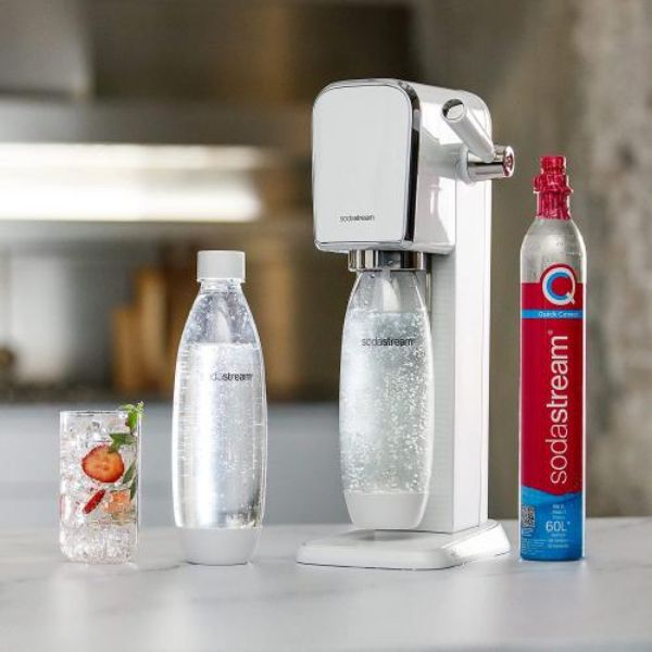 圖片 英國Sodastream ART 自動扣瓶氣泡水機-白 內含快扣鋼瓶+1L水滴瓶〈有點厲害-零卡分期〉Z-71-SD0109004A