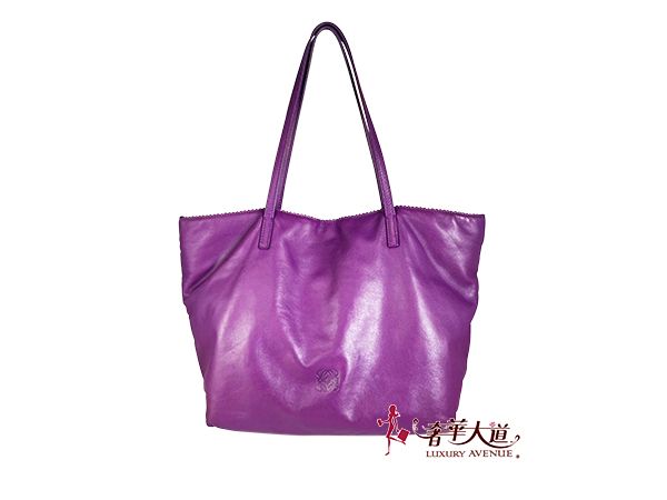 圖片 ＊奢華大道國際精品＊【LW197】LOEWE 紫色NAPA小羊皮肩背購物包
