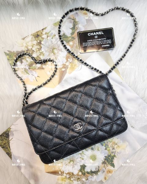 圖片 CHANEL WOC 荔枝黑銀   