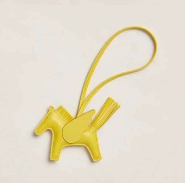 圖片 Hermès 愛馬仕 Rodeo MM Pegase 小飛馬吊飾 純色手工小羊皮 飛黃騰達 中號