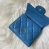 圖片 Chanel 藍金荔枝mini短夾