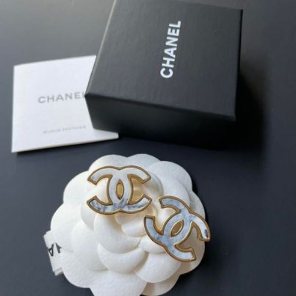 圖片 Chanel 23a 大理石紋耳釘
