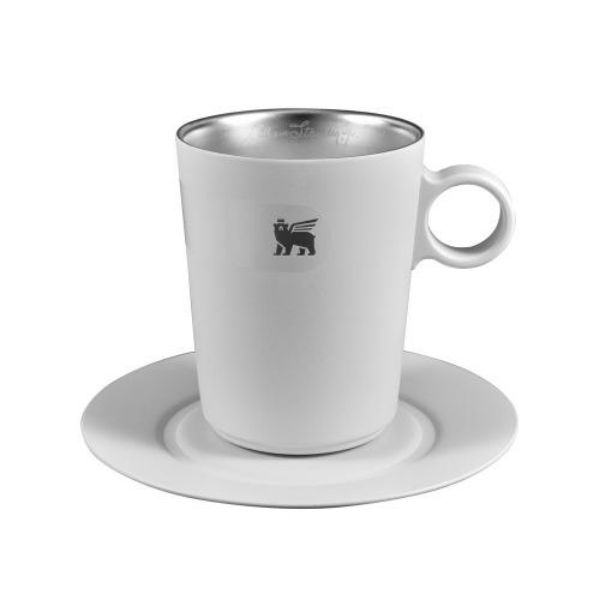 圖片 美國 STANLEY 晨光時刻 雙層不鏽鋼拿鐵咖啡杯盤組-晨霧白《WUZ屋子》Z-355-ST-10-10840-015