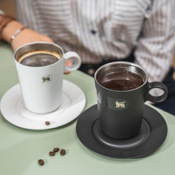 圖片 美國 STANLEY 晨光時刻 雙層不鏽鋼拿鐵咖啡杯盤組-消光黑《WUZ屋子》Z-355-ST-10-10840-016