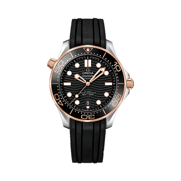 圖片 【OMEGA】歐米茄 黑海馬 Sea Master 海馬300米系列 玫瑰金 膠帶款 42mm