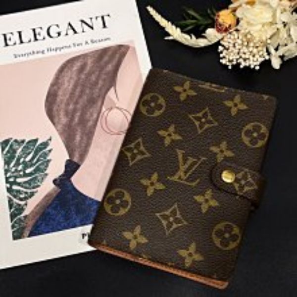 圖片 【哈極品】二手品《 Louis Vuitton LV 老花字紋 對開 6孔筆記本/記事本》