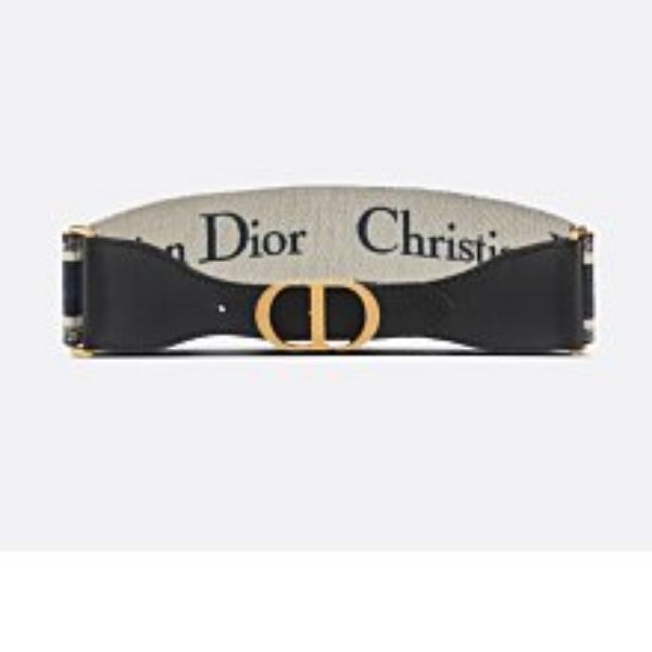 圖片 【哈極品】美品《Christian Dior 迪奧 藍色刺繡CD釦75公分腰封/腰帶/皮帶/配件 》