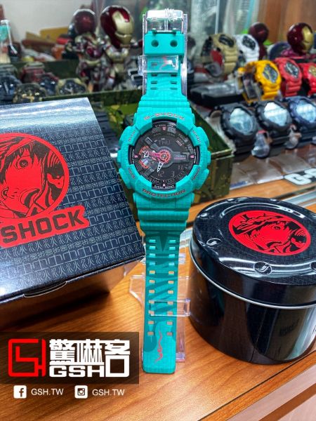 圖片 限量 G-SHOCK 五虎將(木) 義薄雲天—關羽 湖水藍 GA-110SGG-3A