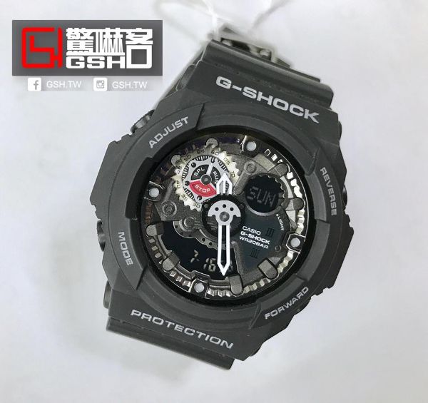 圖片 G-SHOCK 指針數位雙顯運動錶 - 黑齒輪 GA-300-1A