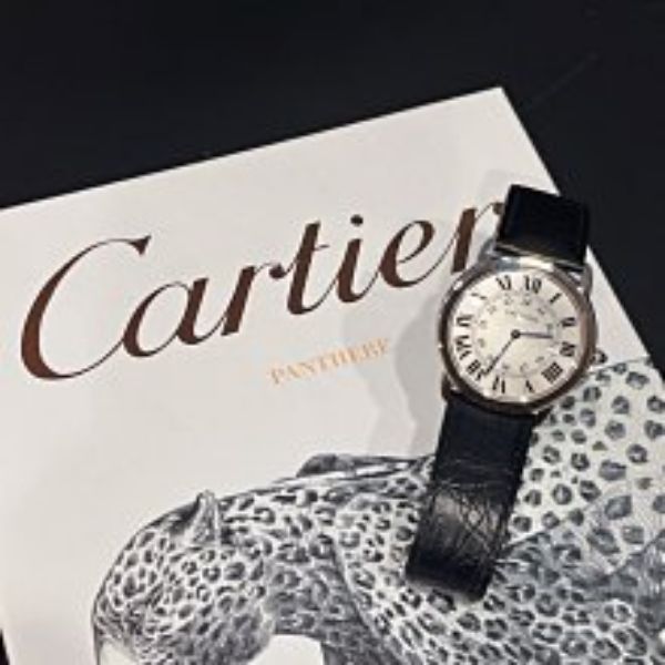 圖片 【哈極品】美品《Cartier 卡地亞 RONDE SOLO 黑色皮帶石英錶/手錶》