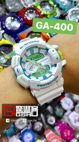 圖片 G-SHOCK 指針數位雙顯錶 - 白藍配色 GA-400WG-7A