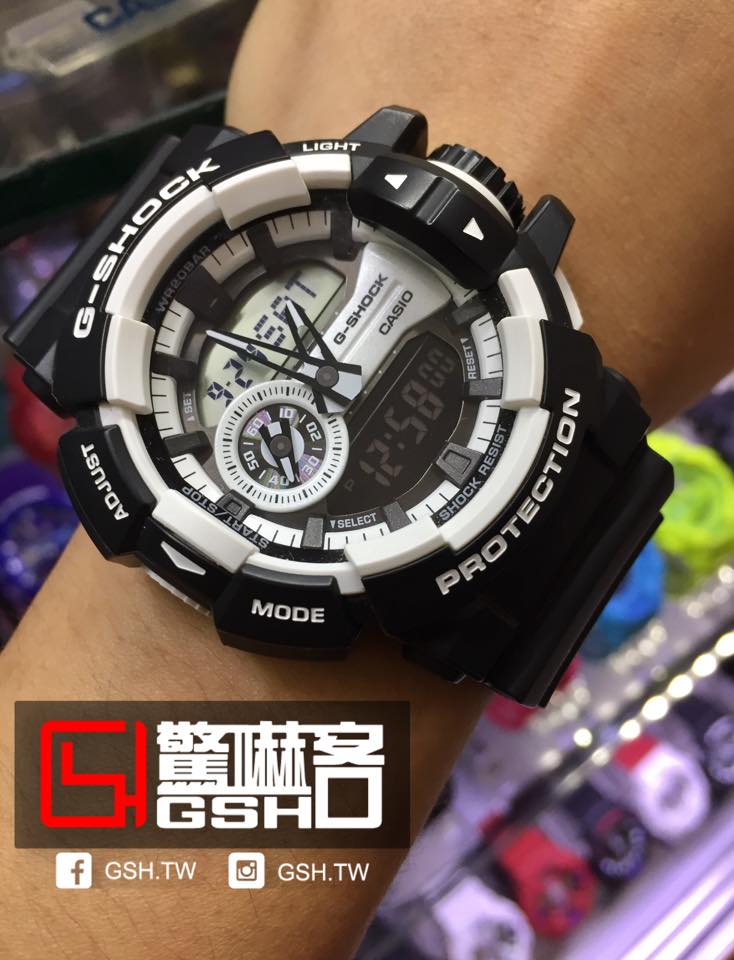 G-SHOCK 指針數位雙顯運動錶- 黑太極GA-400-1A-zingala商店