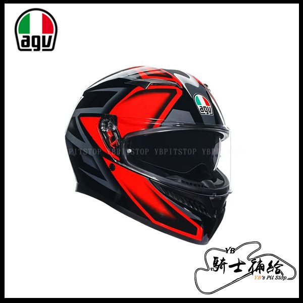 圖片 AGV K3 COMPOUND BLACK RED 黑紅 亮面 安全帽 全新款 內墨片 亞洲版 實體門市