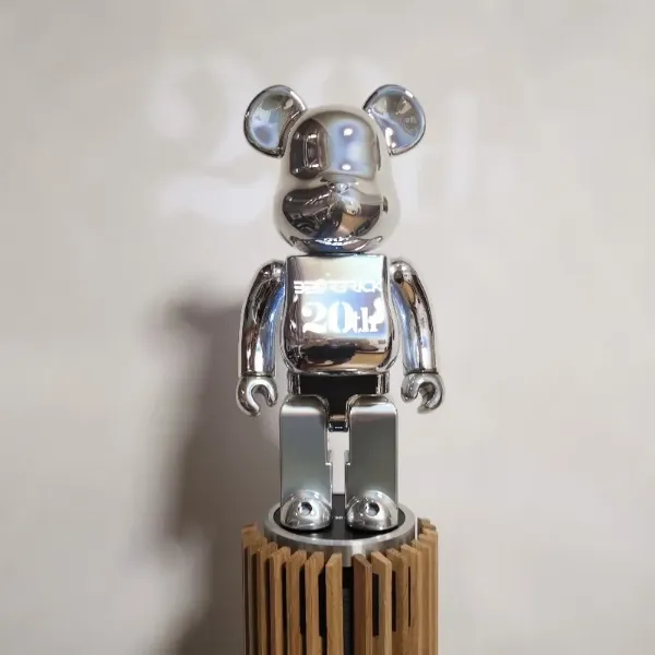  Be@rbrick 20週年紀念款 深鉻 銀色 400% 1000%