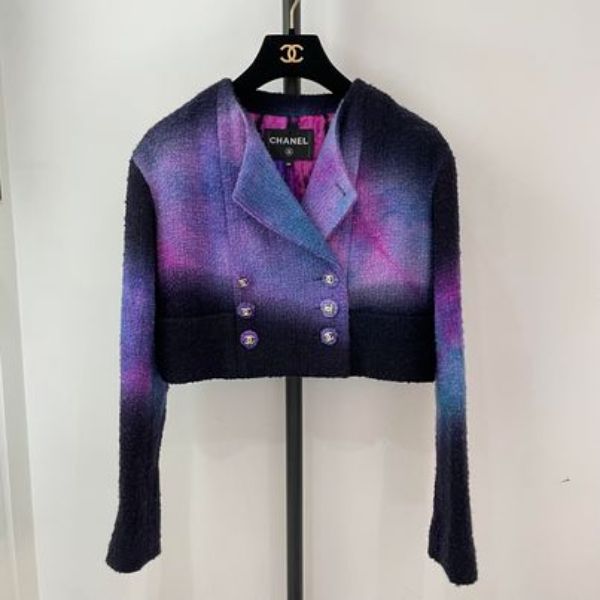 圖片 Chanel 2020早秋高級手工坊 紫色漸變短版外套