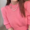 圖片 Chanel22s 粉色短版套頭針織衣