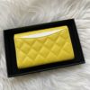 圖片 Chanel 檸檬黃經典荔枝三折中夾