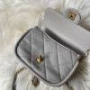 圖片 Chanel 灰金菱格手提斜背小馬鞍