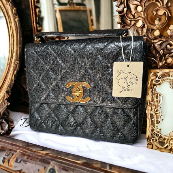 圖片 【稀有尺寸】Chanel Vintage特美品 荔枝皮大方胖《大LOGO》