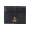 圖片 Vivienne Westwood 女款 品牌LOGO 蜥蜴紋皮革按扣短夾 黑色  51010024UL004FLA N401