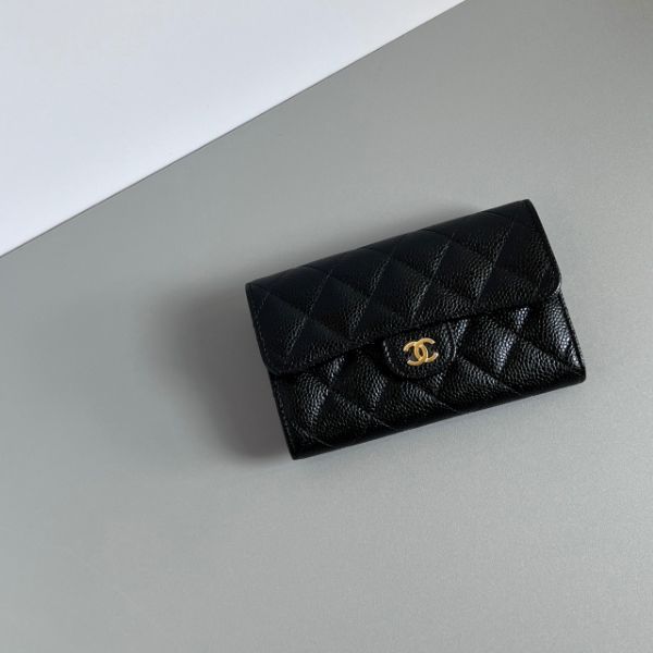圖片 現貨 Chanel CF經典中夾 黑金牛皮