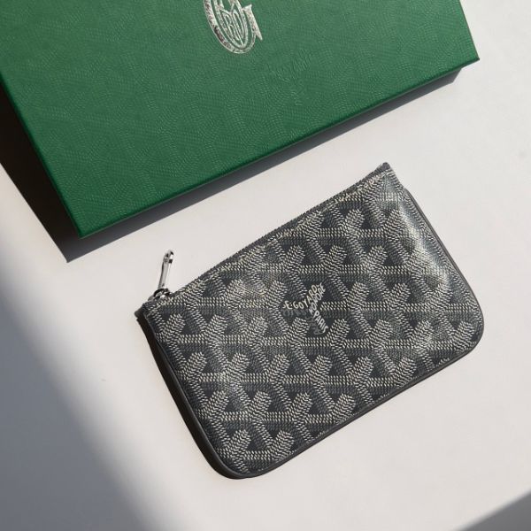 圖片 現貨 Goyard  一字零錢包 灰色