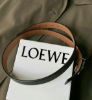 圖片 Loewe 男款 光滑小牛皮 Anagram 銀釦雙面可用 寬版腰帶4公分 焦糖色/黑色 95/100/105公分