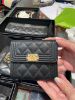 圖片 Chanel A80734 Boy Small Wallet  Boy 荔枝紋短夾 黑金