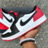 圖片 AIR JORDAN 1 LOW OG BLACK TOE  芝加哥 白黑紅 低筒休閒鞋 CZ0790-106