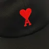 圖片 【AMI PARIS】經典愛心刺繡LOGO 黑色 棉質 棒球帽 帽子