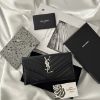 圖片 SAINT LAURENT 經典魚子醬黑銀牛皮信封長夾