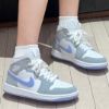 圖片 NIKE AIR JORDAN 1 MID 女生尺寸 白灰 冰藍 小DIOR AJ1 BQ6472-105