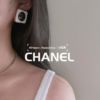 圖片 Chanel 23c 黑白琺瑯方塊耳夾