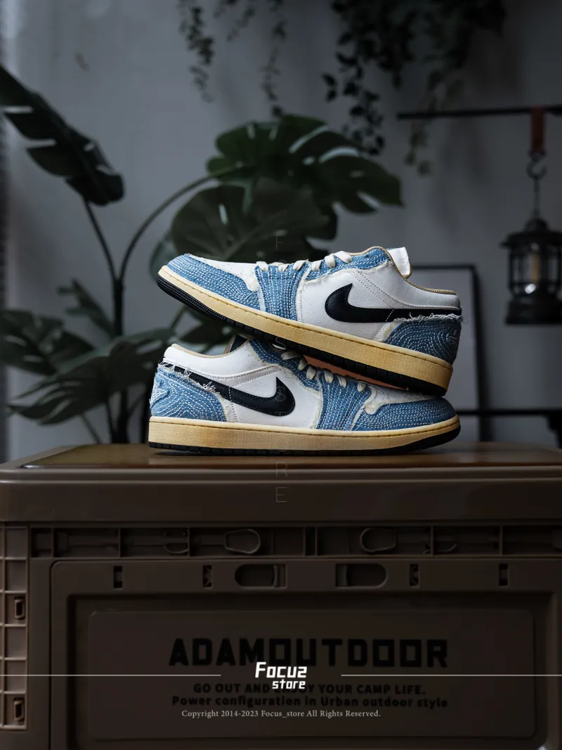 Focus Store】現貨秒發Air Jordan 1 Low 'Sashiko Denim' 刺子繡FN7670