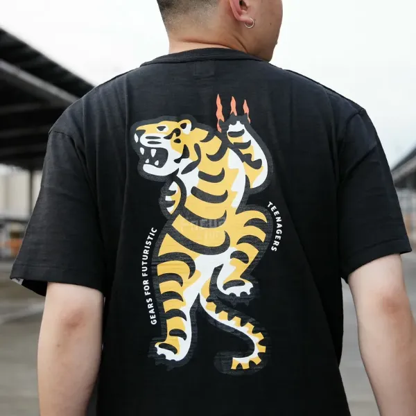 【Focus Store】現貨秒發 Human Made FW22 Tiger T-Shirt 老虎短袖 站姿 Black (HM24TE012)