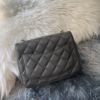 圖片 Chanel 深灰金釦羊皮方胖