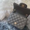 圖片 Chanel 深灰金釦羊皮方胖